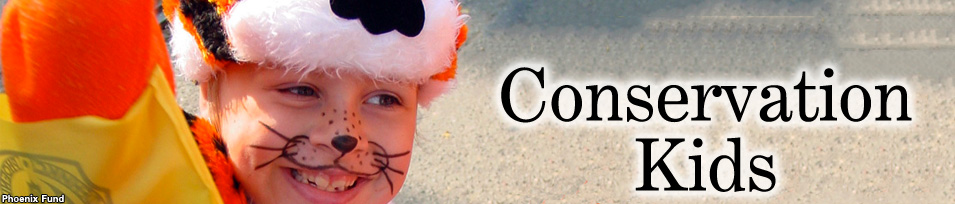 Child in costume/conservation kids banner