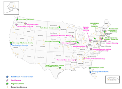 Map of 2012 UTC Competition Selections