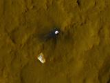 This color view of the parachute and back shell that helped deliver NASA's Curiosity rover to the surface of the Red Planet was taken by the High-Resolution Imaging Science Experiment (HiRISE) camera on NASA's Mars Reconnaissance Orbiter.