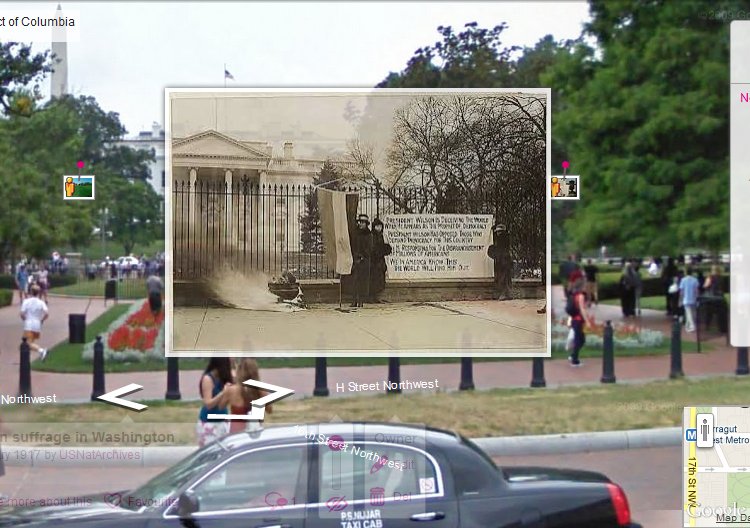 Image of women protesting at the White House, 1917