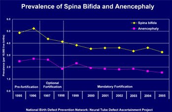 State data, trends, spina bifida, anencephaly