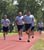 Officer trainees participating in their final physical training test.