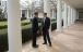 President Obama Talks With Secretary Lew On The Colonnade