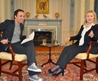 Secretary of State Hillary Clinton is interviewed by Kambiz Hosseini of Voice of Americaâ��s TV show â��Parazit.â�� 