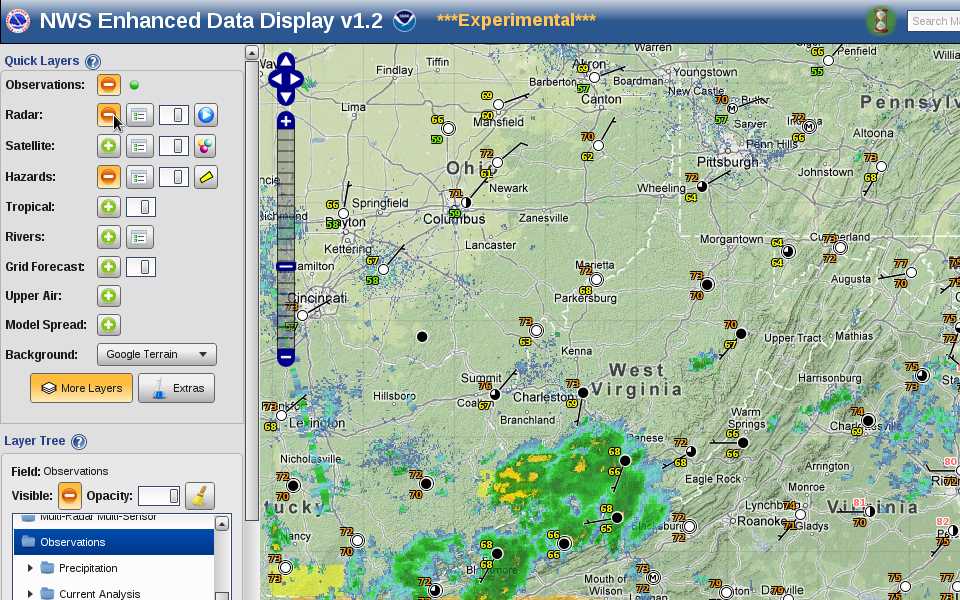 Current Weather map - Click to enlarge