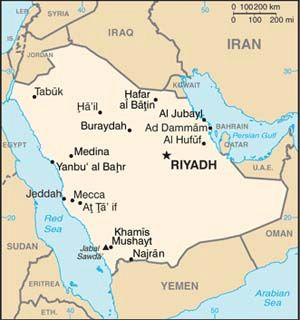 Date: 01/06/2012 Description: Map of Saudi Arabia. © CIA World Factbook