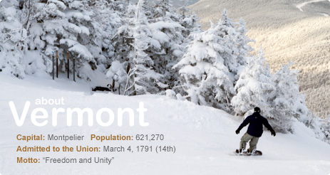 About Vermont -- Snowboarder in Vermont