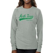 North Texas Mean Green Ladies All-American Primary Long Sleeve Slim Fit T-Shirt - Ash