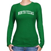 North Texas Mean Green Ladies Basic Arch Long Sleeve Slim Fit T-Shirt - Green