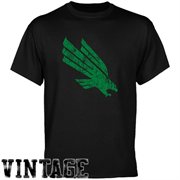 North Texas Mean Green Black Distressed Logo Vintage T-shirt