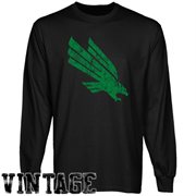 North Texas Mean Green Black Distressed Logo Vintage Long Sleeve T-shirt