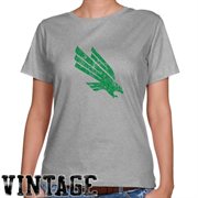 North Texas Mean Green Ladies Ash Distressed Logo Vintage Classic Fit T-shirt