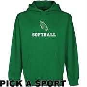 North Texas Mean Green Custom Sport Logo Applique Pullover Hoodie - Green