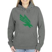 North Texas Mean Green Ladies Distressed Logo Vintage Pullover Hoodie - Gunmetal