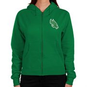 North Texas Mean Green Ladies Logo Applique Midweight Zip Hoodie - Green