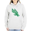 North Texas Mean Green Ladies Distressed Logo Vintage Pullover Hoodie - White