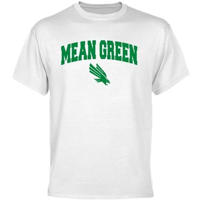 North Texas Mean Green White Logo Arch T-shirt