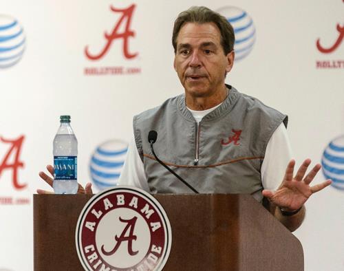 Photo: Nick Saban's curt response to the allegations against #Alabama shows a coach and program with much to lose, Pat Forde says: http://yhoo.it/15lFFct 

How will this affect the Crimson Tide this season?