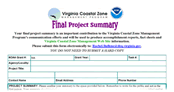 Virginia CZM Grant Final Project Summary Form 