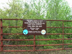 Middle Peninsula Public Access Authority Signage on Browne Tract