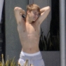 Justin Bieber underwear shirtless Miami swimming pool wet