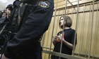 Nadezhda Tolokonnikova, of the punk group Pussy Riot, in a Moscow court last year.