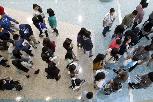 Students from Los Angeles area high schools attend the 12th Annual College and Career Convention, sponsored by the Los Angeles Area Chamber of Commerce, on November 6, 2013 at the Los Angeles Convention Center.