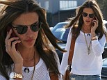 Alessandra Ambrosio in flared jeans 