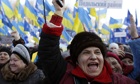 Pro-government supporters in Kiev