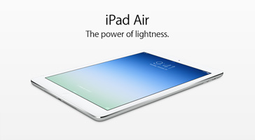 iPad Air. The power of lightness.