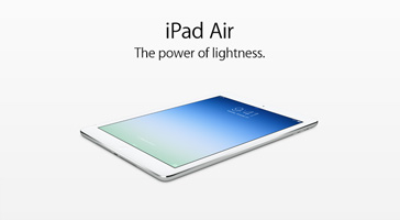 iPad Air. The power of lightness.