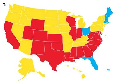 Photo: The Supreme Court will decide whether police can snoop through your phone without a warrant: http://onforb.es/1mhTbVJ

Photo: Police can snoop in red states and can't snoop in blue states. The Supreme Court will now turn this map into one color.