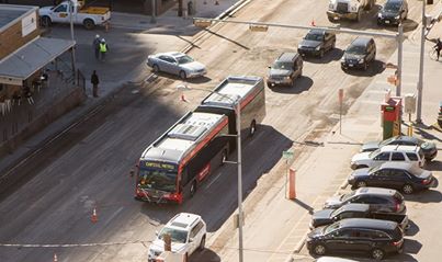 Photo: Capital Metro launches its new MetroRapid bus service on Sunday. Features include longer articulated buses, onboard wifi, and smartphone fare purchasing. Details, including fare changes, here: http://bizj.us/u5jdj