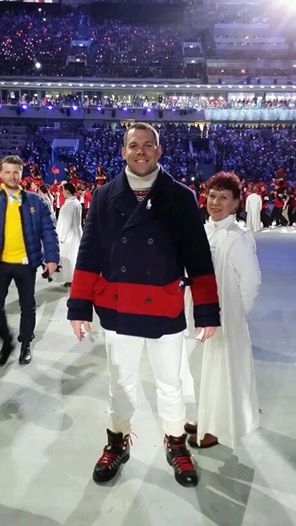 Photo: McKinney bobsledder/door buster/Olympian Johnny Quinn tweeted this pic from the Closing Ceremony in Sochi. You can watch it LIVE: http://trib.al/Eqh9HqK or watch tonight on NBC 5 at 7:30 pm.