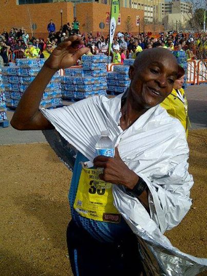 Photo: From NBC 5's Mark Schnyder: Lamech Mosoti of Kenya is the Cowtown Marathon winner. He set a new course record around 2:17.  http://trib.al/r5prZlV