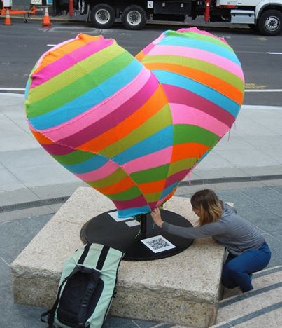 Photo: Street artist Jessie Hemmons doesn’t use paint—instead, she knits and "yarnbombs" in public spaces. 

Check out today's #Pinterview to learn more about yarnbombing and how she picks her next design target for ishknits: http://bit.ly/1mtbiXT