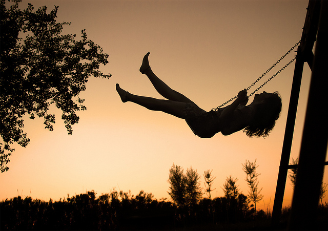 The girl on swing