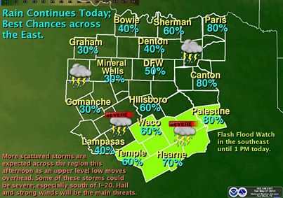 Photo: Another round of showers and storms expected this afternoon.