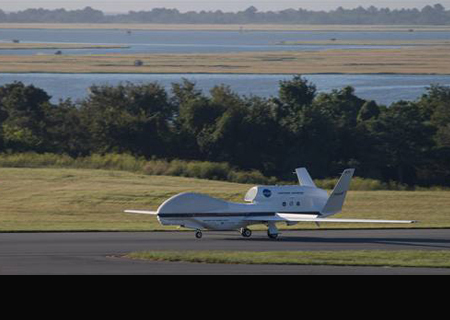 Photo: New mission for the Global Hawk
NOAA is testing data collected by unmanned aircraft to improve weather forecast operations. Credit: NOAA.