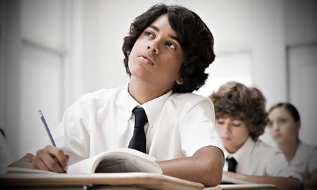 School students in classroom