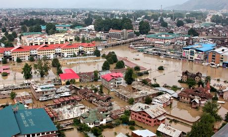 Deluged streets in Srinagar
