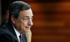 President of the European Central Bank Mario Draghi at a news conference in Frankfurt, Germany