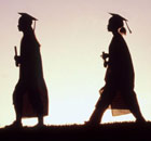 Graduates in silhouette