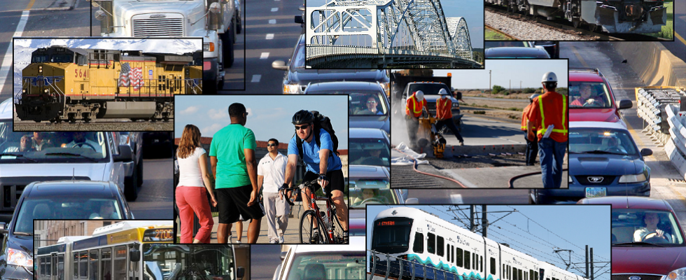 Photo collage of modes of transportation