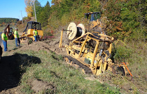 Chippewa Valley WI. Plowing through the hill.