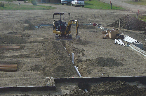 Sewer Line Being Trenched In