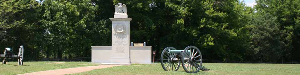 the monument with a cannon on each side