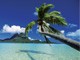 Faanui Bay, as seen from beach on Bora Bora, French Polynesia