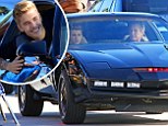 Just don't go drag racing! Justin Bieber and David Hasselhoff take a drive in Kitt from Knight Rider as they film in Venice Beach