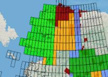 Thumbnail image of a portion of an ifsar status map for Alaska.